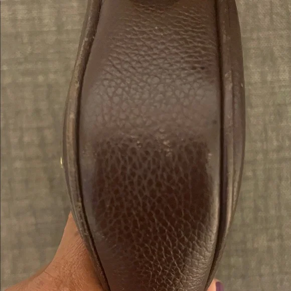 Coach Maple(dark brown) Sadie Pebbled Leather Crossbody with Gold Rivets - Picture 15 of 16